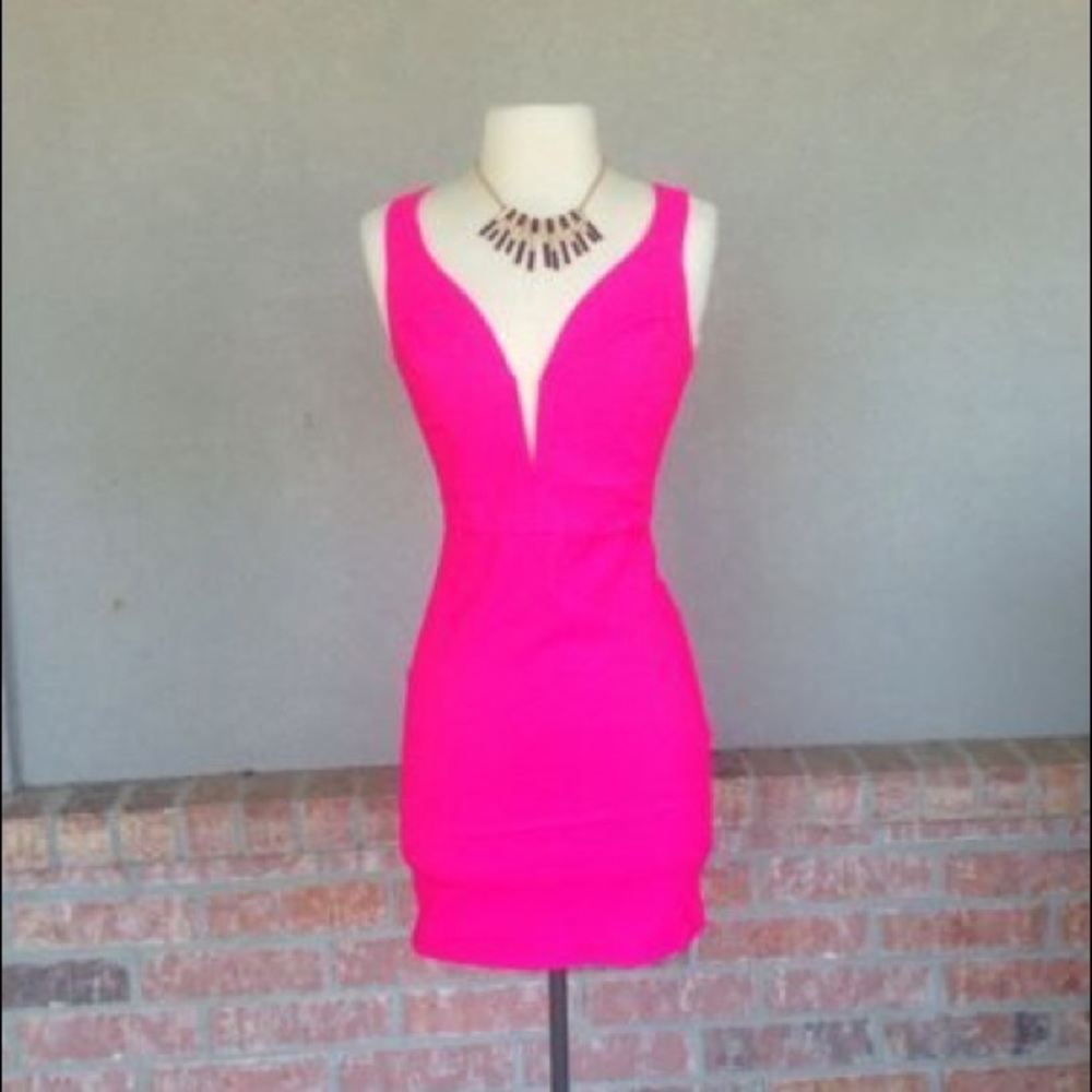 Hot pink bodycon dress